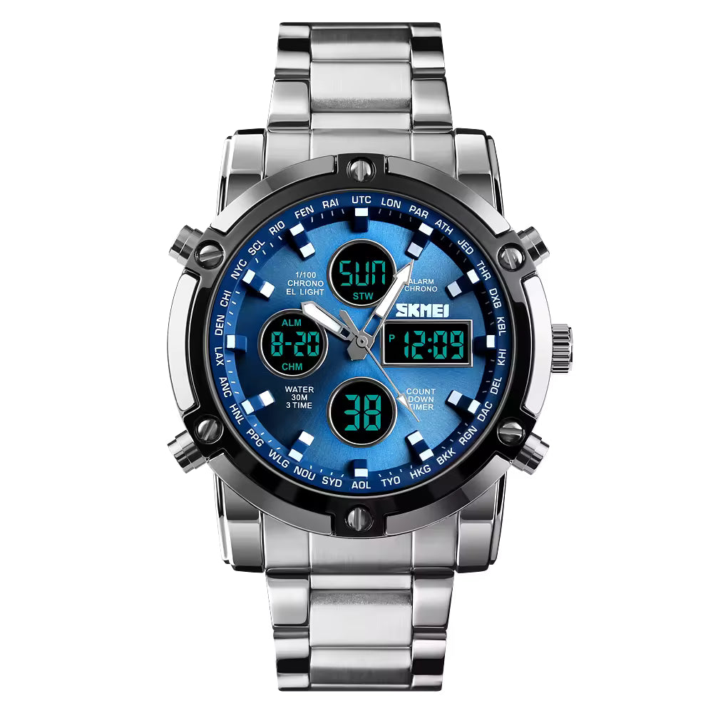 SKMEI 1389 Analog Digital Sports Watch for Men – LED Multi-Function