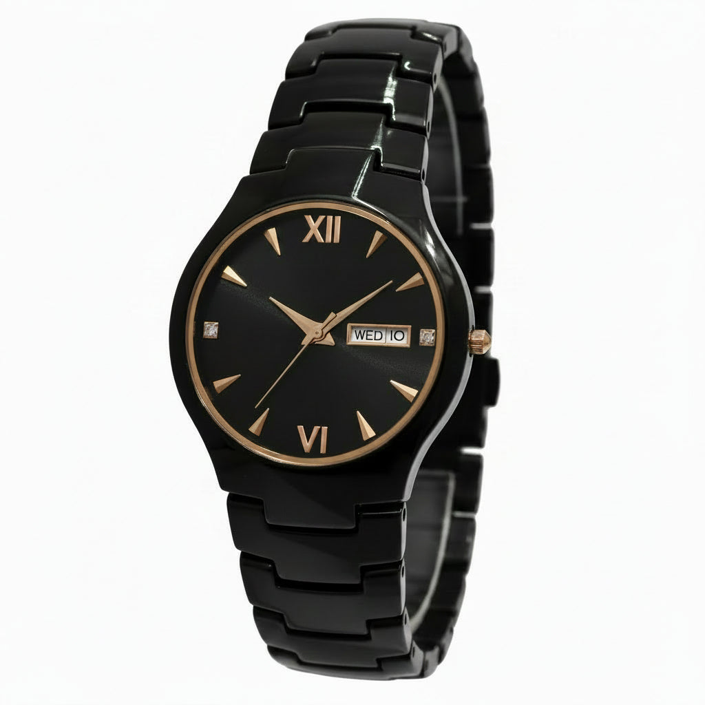 Stone Bezel Luxury Watch for Men – Diamond Cut Design