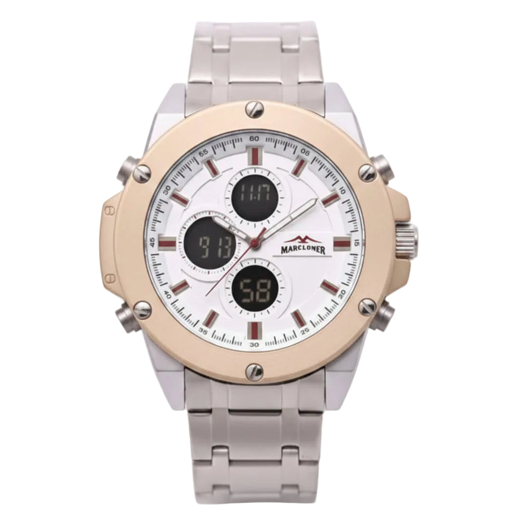 Men’s Analog Digital Sports Watch – LED Multi-Function 49mm