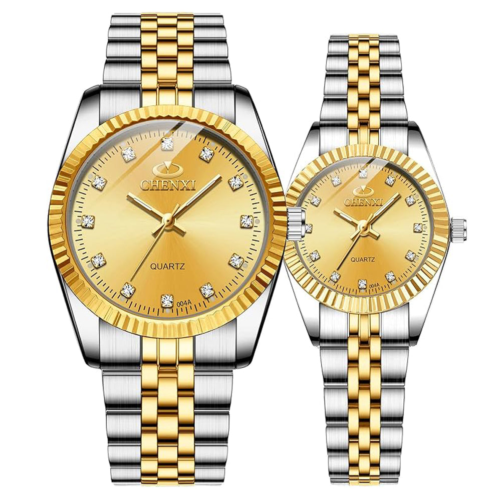 Luxury Couple Stainless Steel Watches – His & Hers Matching Set