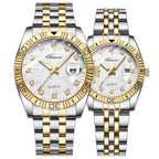 Luxury Couple Stainless Steel Watches – His & Hers Matching Set