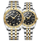 Luxury Couple Stainless Steel Watches – His & Hers Matching Set