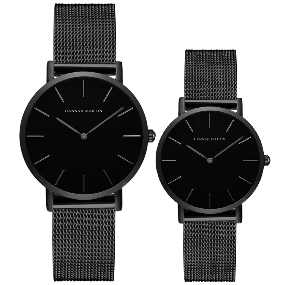Minimalist Couple Watches – Mesh Strap Set