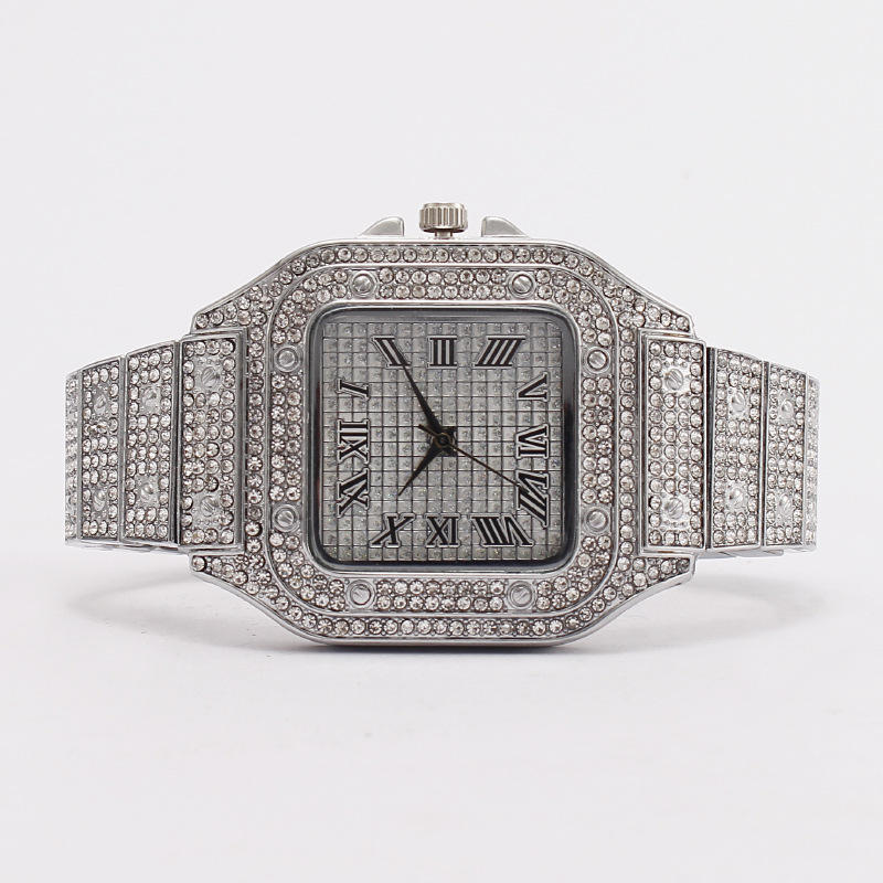 Royal Ice Diamond Watch for Men – Luxury Square Edition
