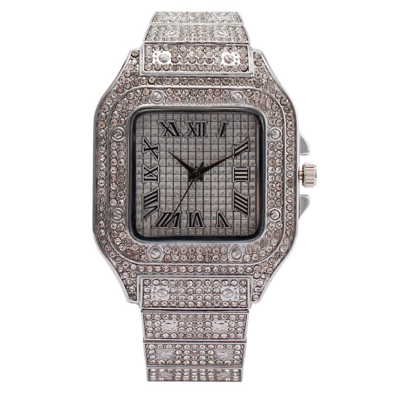 Royal Ice Diamond Watch for Men – Luxury Square Edition