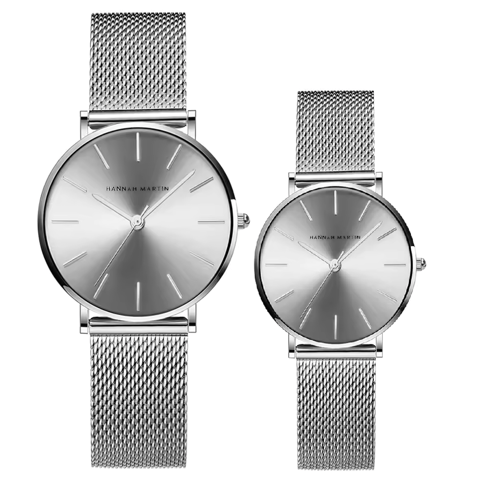 Minimalist Couple Watches – Mesh Strap Set