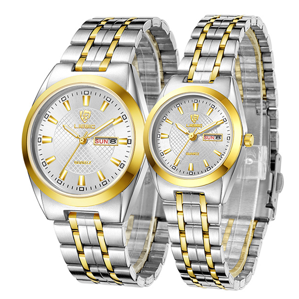 Signature Gold Couple Watch Set – Luxury Edition